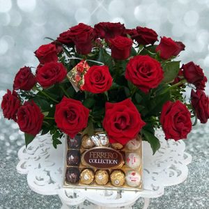 21 красная роза в корзине в Кропивницком фото