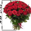 Фото товара 101 роза микс красная и белая (50 см) в Кировограде