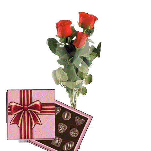 Фото товара 3 красные розы с конфетами в Кировограде