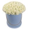 Фото товара 101 роза белая в шляпной коробке в Кировограде