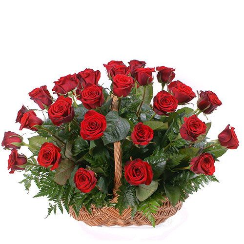Фото товара 35 красных роз в корзине в Кировограде