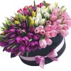 Фото товара 151 тюльпан в шляпной коробке в Кировограде