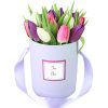 Фото товара 15 фиолетовых тюльпанов с декором в Кировограде