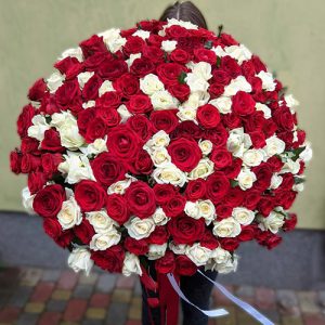 Большой букет на юбилей из 201 розы фото