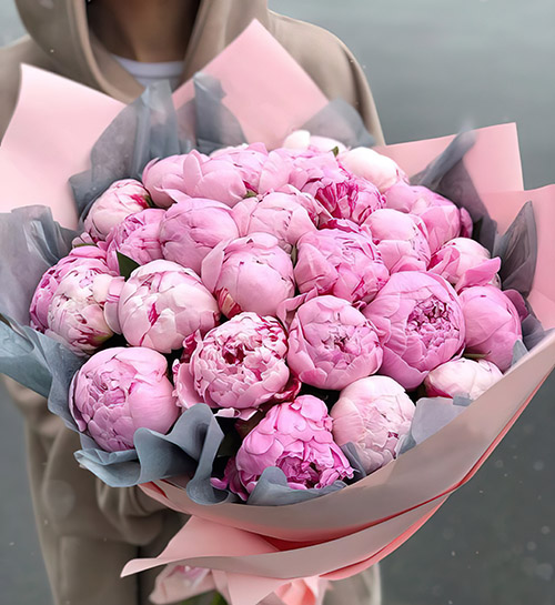Фото товара 25 рожевих півоній в Кировограде