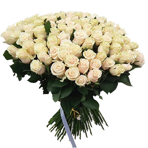 Фото товара Букет из 101 кремовой розы в Кировограде