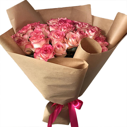 Фото товара 25 рожевих троянд в Кировограде